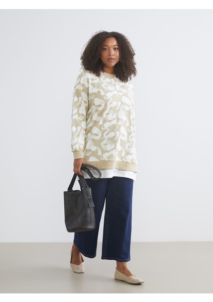Yeni Sezon Büyük Beden Desenli Oversize Kadın Sweatshirt Tunik modelleri