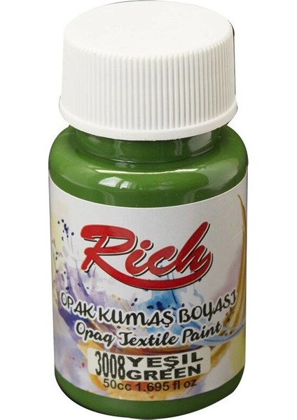 Opak Kumaş Boyası 50 Cc. 3008 Yeşil