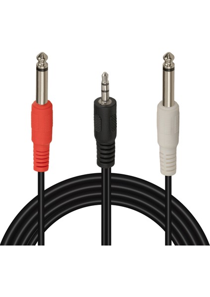 PM-13934 3.5 mm Stereo Erkek - 2x6.3 mm Mono Erkek Ses Kablosu (5 Metre)
