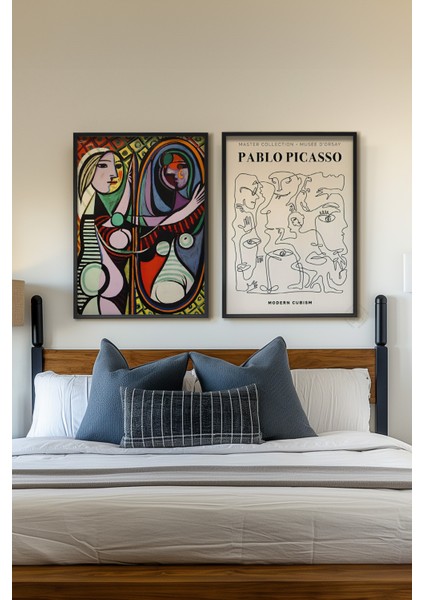Picasso 2'li Siyah Çerçeveli Poster, Sanatsal Tablo Seti No:10 fiyatları