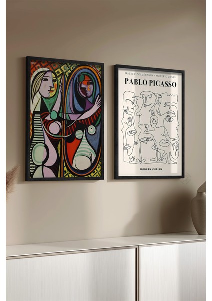 Picasso 2'li Siyah Çerçeveli Poster, Sanatsal Tablo Seti No:10 modelleri