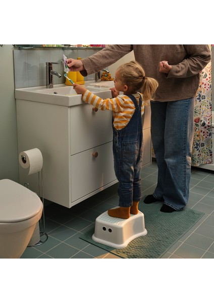 Çocuk Basamağı, Beyaz-Turkuaz, 37X13 cm modelleri