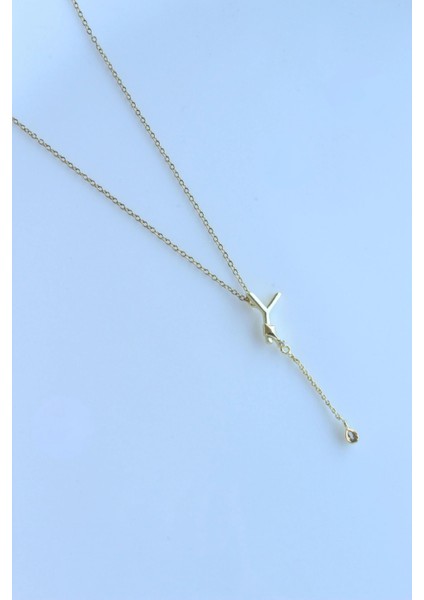 Uzak Şehir Y Harfli Çelik Alya Kolye Kararmaz Renk Atmaz