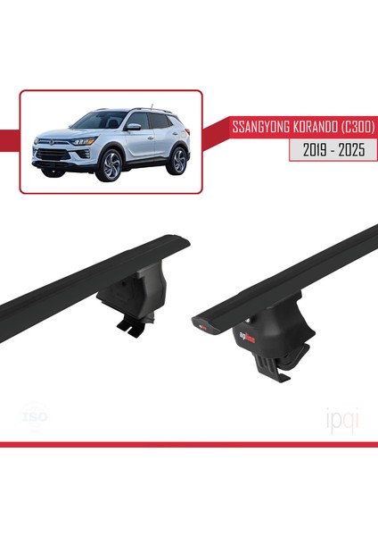 Ssangyong Korando 4 (C300) 2019 ve Sonrası ile Uyumlu Ace-4 Ara Atkı Tavan Barı Siyah 2 Adet fırsatları