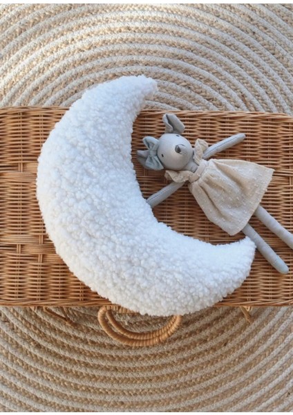 Teddy Ay Yastık Beyaz