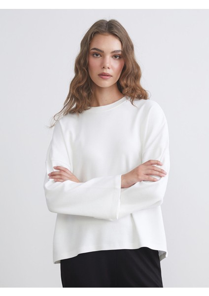 Yeni Sezon Bisiklet Yaka Kadın Sweatshirt Tunik