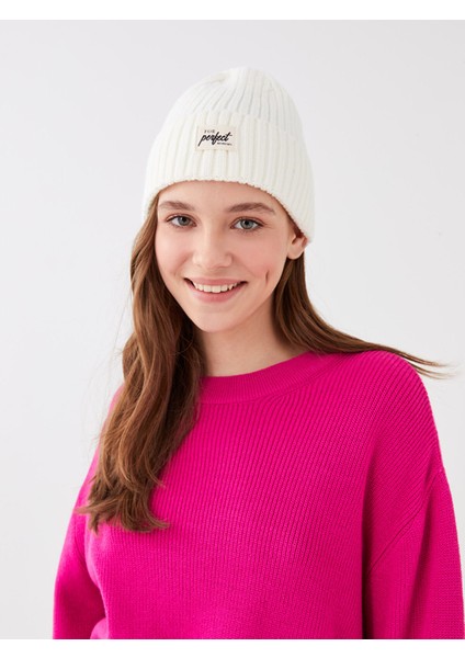 Yeni Sezon Etiket Detaylı Kadın Triko Bere fiyatları