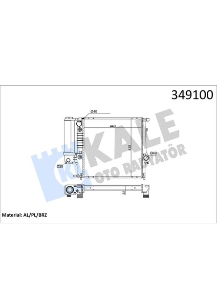 Motor Su Radyatoru Bmw M40 E30 M50 M52 E36 Otomatık Sanz.