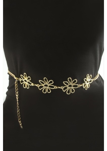 Çiçek Metal Zincir Kemer