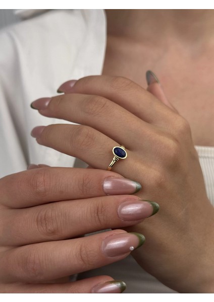 14 Ayar Altın Mavi Taşlı Yüzük 969 fiyatları