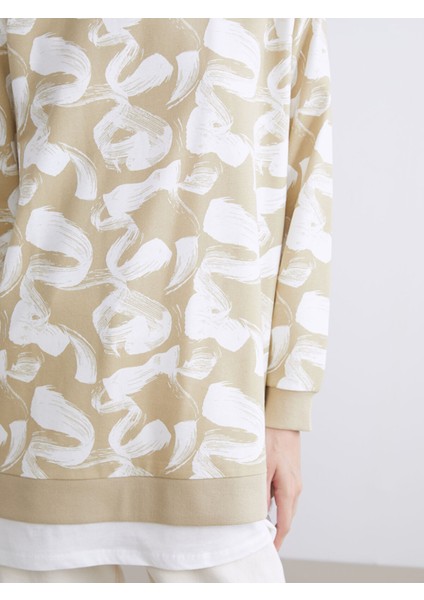 Yeni Sezon Büyük Beden Desenli Oversize Kadın Sweatshirt Tunik indirimleri