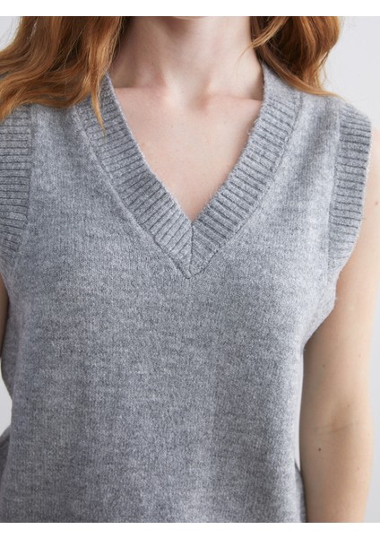 Yeni Sezon V Yaka Kadın Triko Süveter modelleri