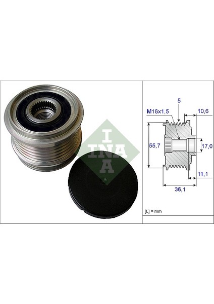 Alternatör Kasnağı Volvo S40 2.4 T5 04-12 C30 2.4 T5 06-12 C70 2.4 T5 06-09 V40 13 V50 07