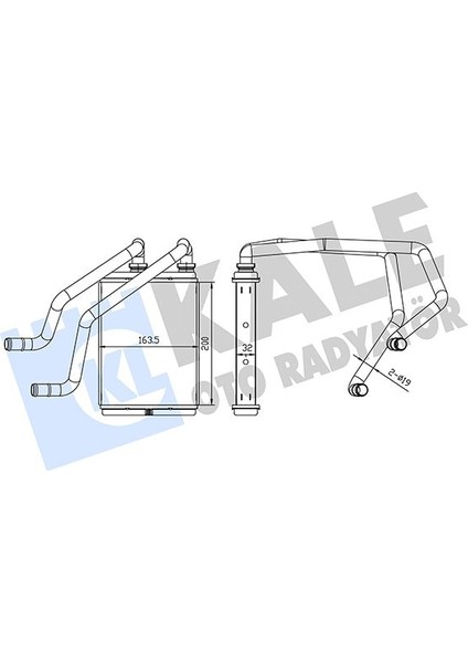 Kalorifer Radyatörü Nıssan X-Traıl I 2.0 2.2dcı 2.0-2.2dcı 4x4 01 13 Borulu-Kelepçeli Brazıng Al-Al 200X163.5X32