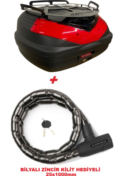 WG50 Sırt Dayamalı Premium Metal Bagajlı Çanta (Siyah) + Bilyalı Kilit (25X1000 Mm) Hediyeli