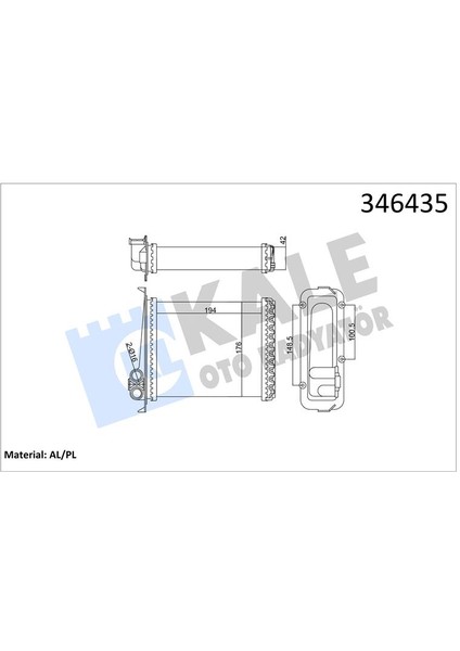 Kalorifer Radyatörü Volvo 850 91-96 C70 98-05 S70 97-00 V70 97-00