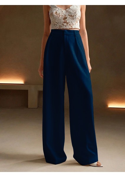 Yüksek Bel Bol Kesim Palazzo Pantolon