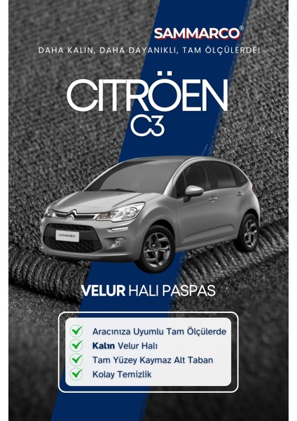 Citröen C3 2014 Halı Paspas Velur Paspas Kumaş Paspas Oto Paspas fiyatları