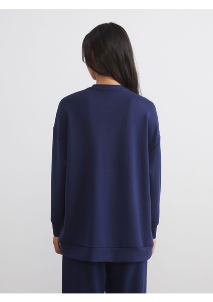 Yeni Sezon Bisiklet Yaka Kadın Sweatshirt fırsatları