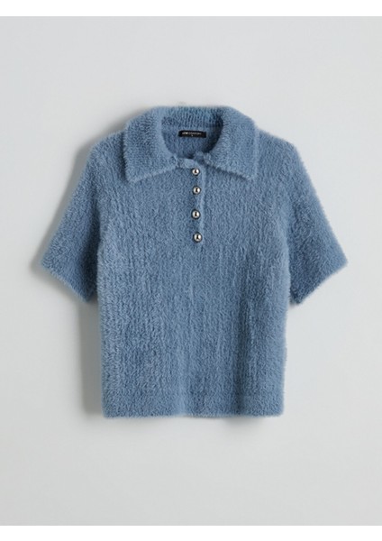 Yeni Sezon Polo Yaka Kadın Triko Kazak indirimleri