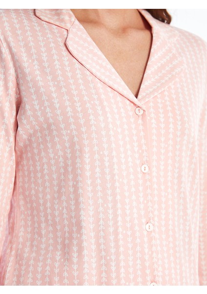Yeni Sezon Gömlek Yaka Desenli Kadın Pijama Takımı modelleri