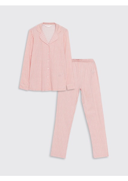 Yeni Sezon Gömlek Yaka Desenli Kadın Pijama Takımı indirimleri