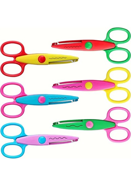 6'lı Dekoratif Makas Seti, Metal Dişli Bıçaklar - El Işleri, Ofis & Okul Için Mükemmel fiyatları