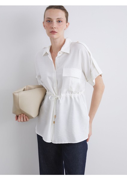 Yeni Sezon Armürlü Oversize Kadın Gömlek