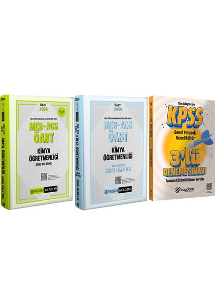 2026 Meb Ags Öabt Kimya Öğretmenliği Konu Anlatımı-Tamamı Çözümlü Soru Bankası-3 Deneme Hediye