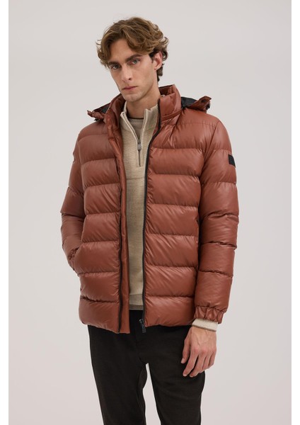 Taba Regular Fit Kapüşonlu Şişme Kışlık Mont