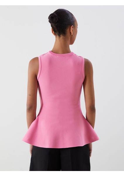 Yeni Sezon Bisiklet Yaka Peplum Triko Bluz fırsatları