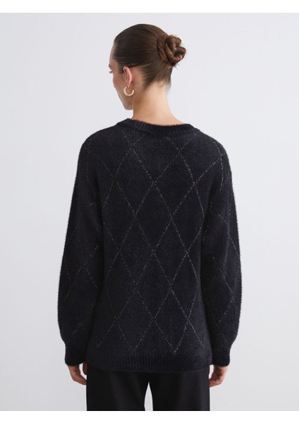 Yeni Sezon Bisiklet Yaka Desenli Kadın Triko Kazak fırsatları