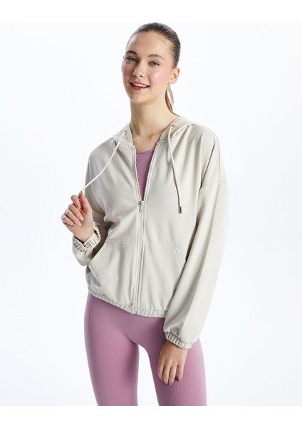 Yeni Sezon Kapüşonlu Oversize Kadın Kalın Fermuarlı Sweatshirt