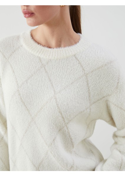 Yeni Sezon Bisiklet Yaka Desenli Kadın Triko Kazak modelleri