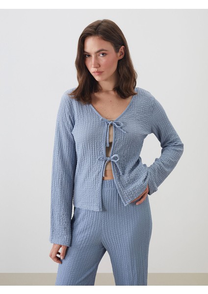 Yeni Sezon V Yaka Dokulu Kadın Hırka