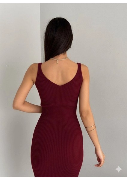 Kadın Uzun Kollu Delikli Kazak Askılı Elbise Triko Ikili Takım modelleri