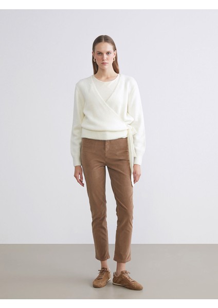 Yeni Sezon Dar Fit Kadife Kadın Pantolon