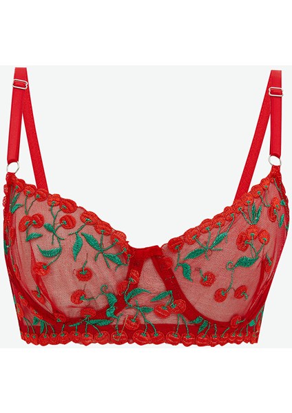 Yeni Sezon Balensiz Dolgusuz Nakışlı Fantezi Tişört Sütyen