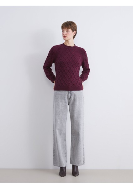 Yeni Sezon Bisiklet Yaka Kendinden Desenli Kadın Triko Kazak fiyatları