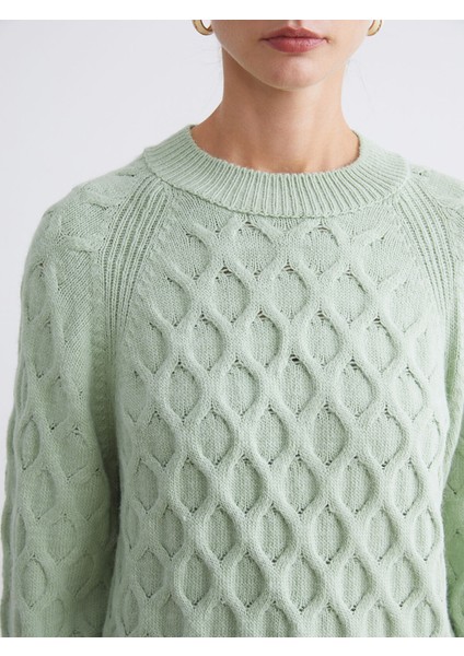 Yeni Sezon Bisiklet Yaka Kendinden Desenli Kadın Triko Kazak modelleri