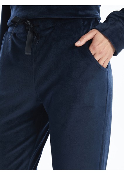 Yeni Sezon Beli Lastikli Düz Kadife Kadın Pijama Alt fırsatları