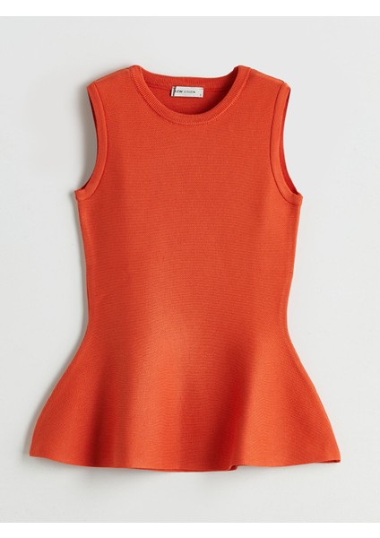 Yeni Sezon Bisiklet Yaka Peplum Triko Bluz indirimleri
