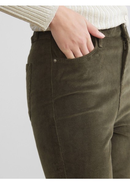 Yeni Sezon Dar Fit Kadife Kadın Pantolon modelleri