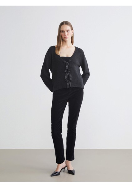 Yeni Sezon Dar Fit Kadife Kadın Pantolon