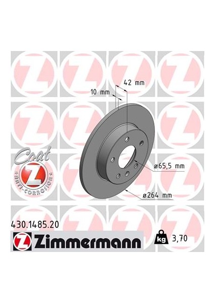 Arka Fren Aynası Astra H-Combo C 02 Merıva A-B 03 Astra G 1.8-2.0 98 Zafıra A 264X10X5DL
