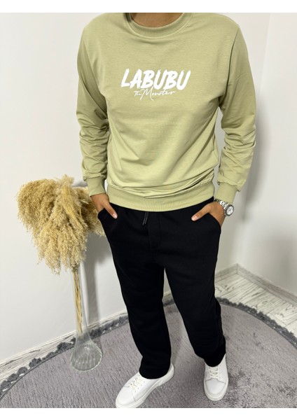 Labubu Sırt Baskı Bisiklet Yaka Sweatshirt fiyatları