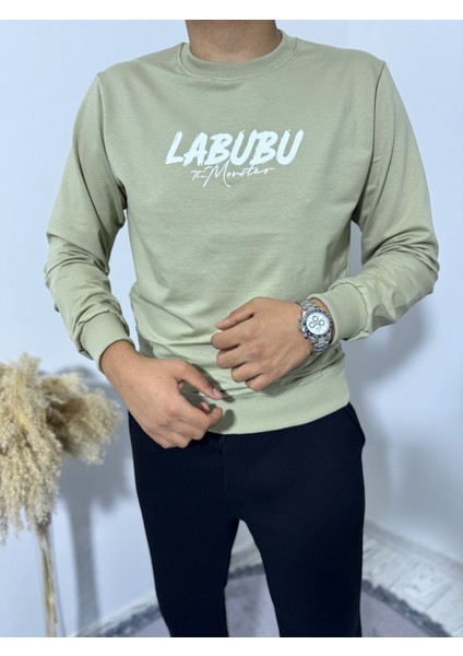 Labubu Sırt Baskı Bisiklet Yaka Sweatshirt modelleri