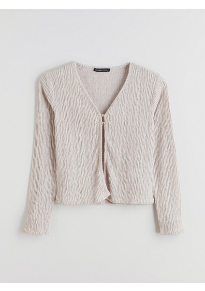 Yeni Sezon V Yaka Dokulu Kadın Hırka indirimleri