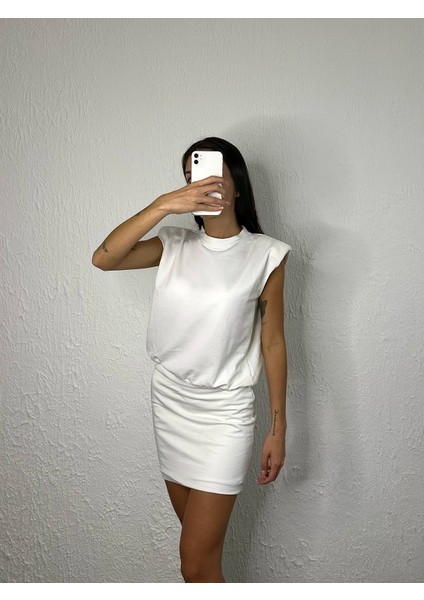 Beyazjapone Kollu Vatkalı Elbise modelleri