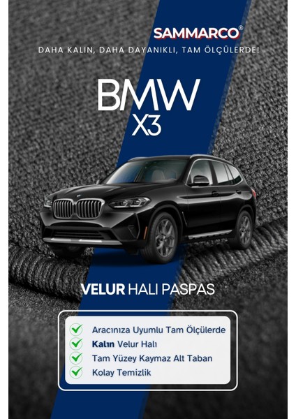 Bmw X3 2023 Halı Paspas Velur Paspas Kumaş Paspas Oto Paspas fiyatları